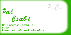 pal csabi business card